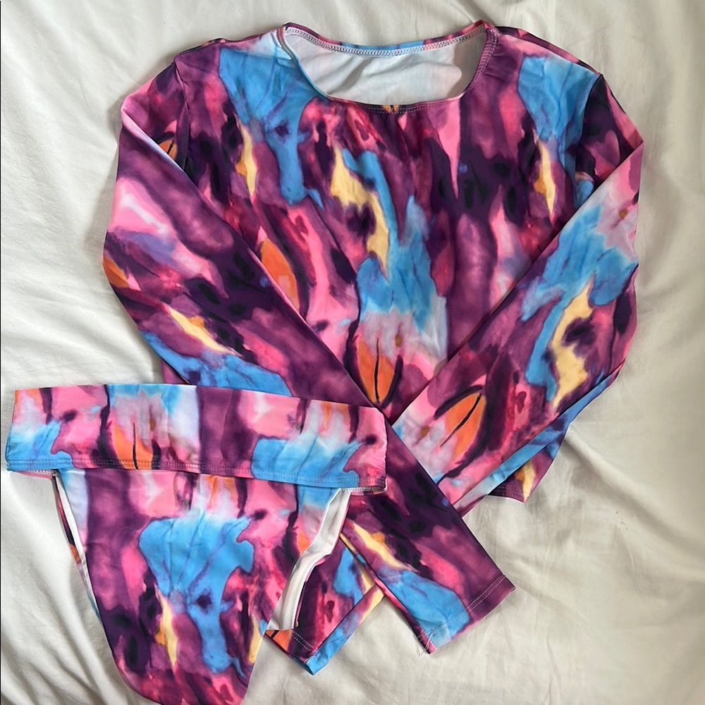 Colorful Tie-Dye Swimsuit Set